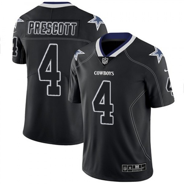 Nike Cowboys #4 Dak Prescott Lights Out Black Men's Stitched NFL Limited Rush Jersey