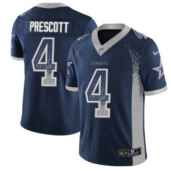 Nike Cowboys #4 Dak Prescott Navy Blue Team Color Men's Stitched NFL Limited Rush Drift Fashion Jersey