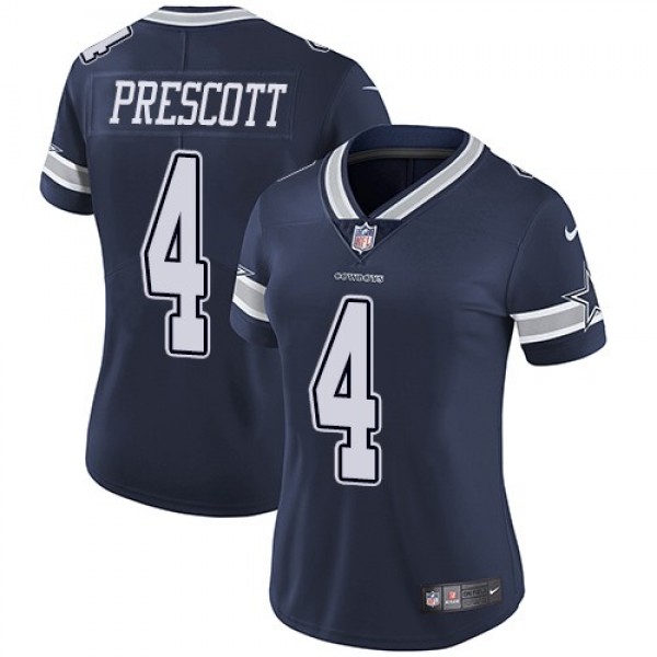 Women's Cowboys #4 Dak Prescott Navy Blue Team Color Stitched NFL Vapor Untouchable Limited Jersey
