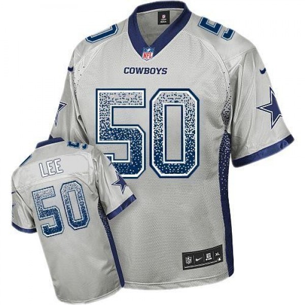 Nike Cowboys #50 Sean Lee Grey Men's Stitched NFL Elite Drift Fashion Jersey