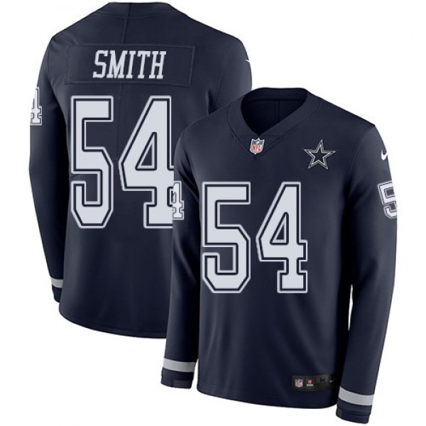 Nike Cowboys #54 Jaylon Smith Navy Blue Team Color Men's Stitched NFL Limited Therma Long Sleeve Jersey