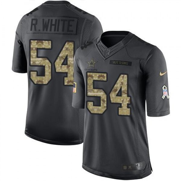Nike Cowboys #54 Randy White Black Men's Stitched NFL Limited 2016 Salute To Service Jersey