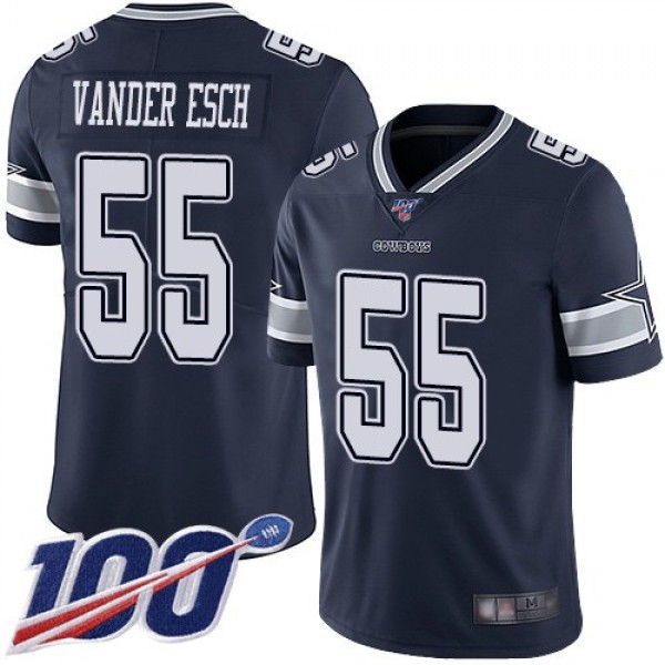 Nike Cowboys #55 Leighton Vander Esch Navy Blue Team Color Men's Stitched NFL 100th Season Vapor Limited Jersey