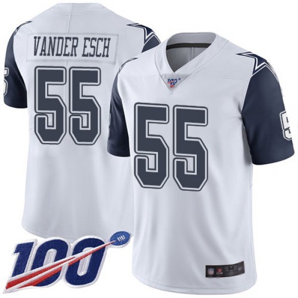 Nike Cowboys #55 Leighton Vander Esch White Men's Stitched NFL Limited Rush 100th Season Jersey
