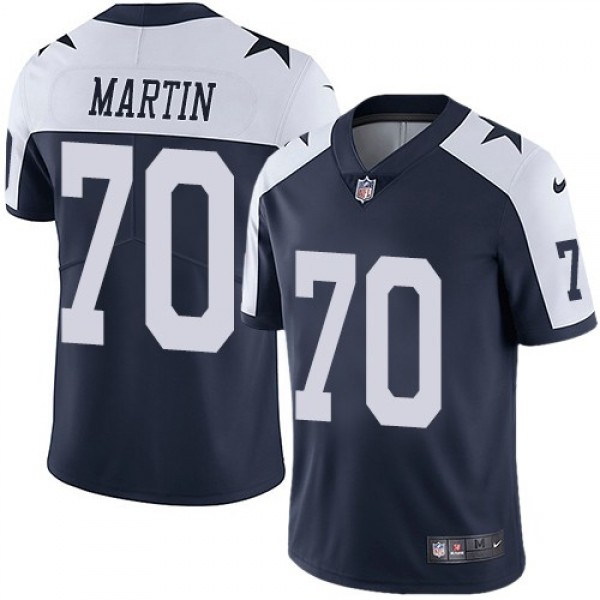 Nike Cowboys #70 Zack Martin Navy Blue Thanksgiving Men's Stitched NFL Vapor Untouchable Limited Throwback Jersey