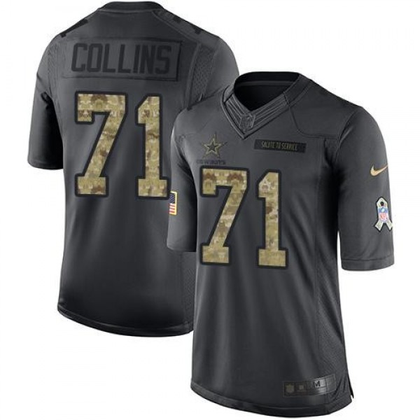 Nike Cowboys #71 La'el Collins Black Men's Stitched NFL Limited 2016 Salute To Service Jersey