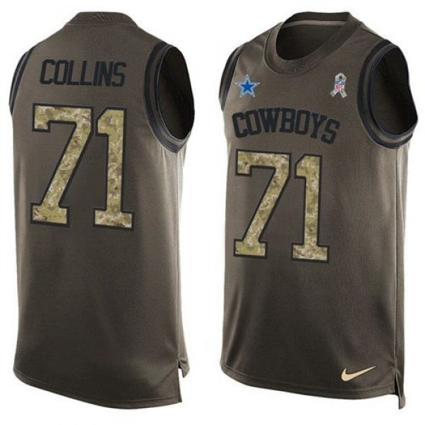Nike Cowboys #71 La'el Collins Green Men's Stitched NFL Limited Salute To Service Tank Top Jersey