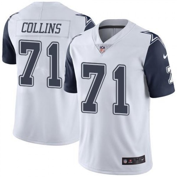 Nike Cowboys #71 La'el Collins White Men's Stitched NFL Limited Rush Jersey