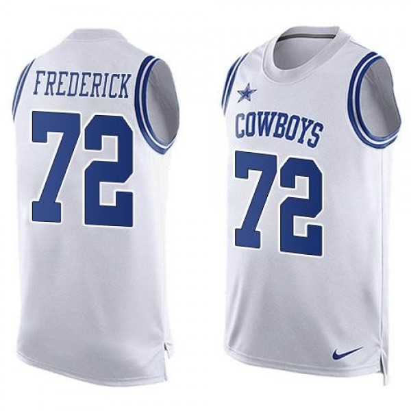 Nike Cowboys #72 Travis Frederick White Men's Stitched NFL Limited Tank Top Jersey