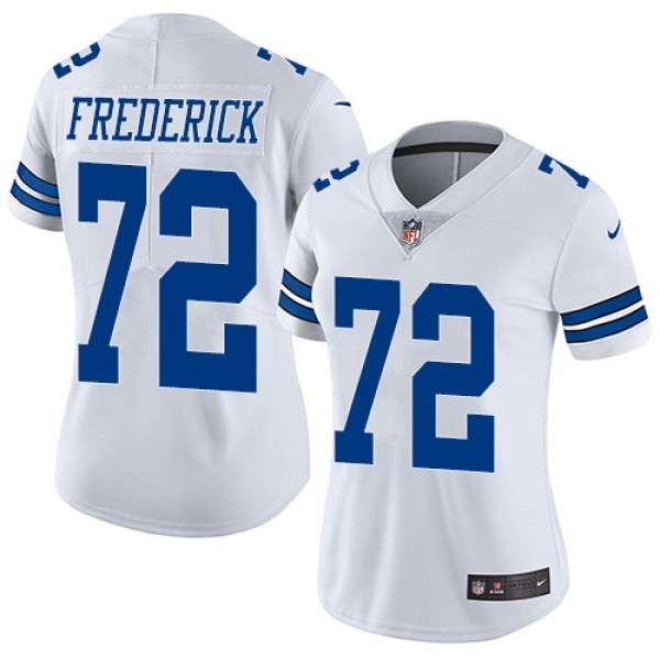 Women's Cowboys #72 Travis Frederick White Stitched NFL Vapor Untouchable Limited Jersey