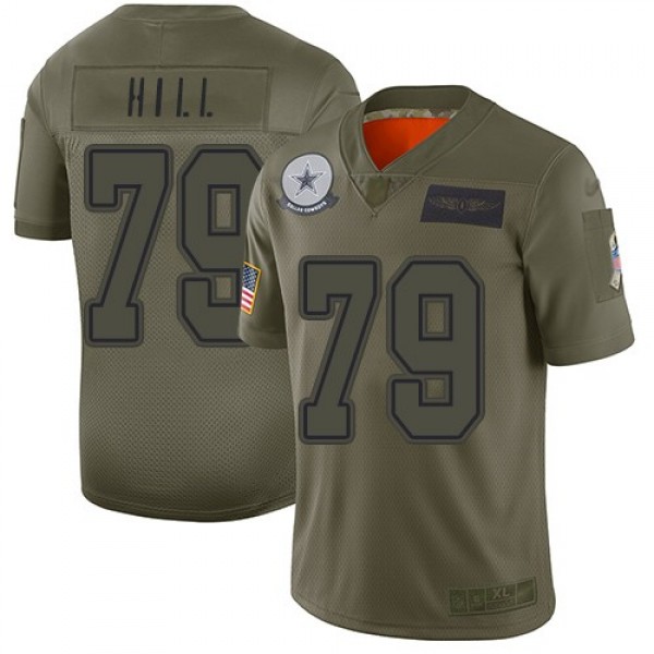 Nike Cowboys #79 Trysten Hill Camo Men's Stitched NFL Limited 2019 Salute To Service Jersey
