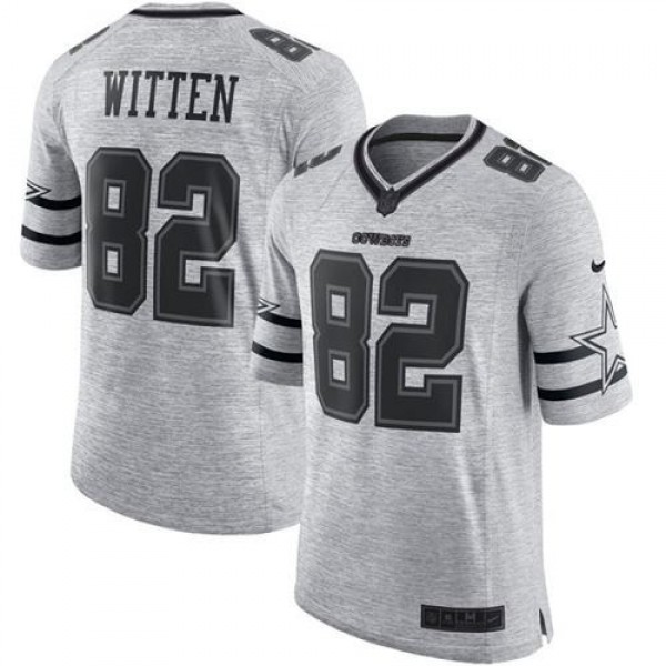 Nike Cowboys #82 Jason Witten Gray Men's Stitched NFL Limited Gridiron Gray II Jersey
