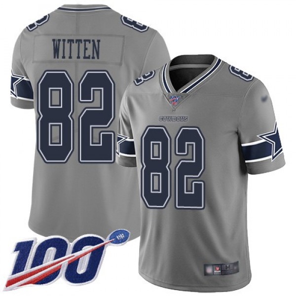 Nike Cowboys #82 Jason Witten Gray Men's Stitched NFL Limited Inverted Legend 100th Season Jersey