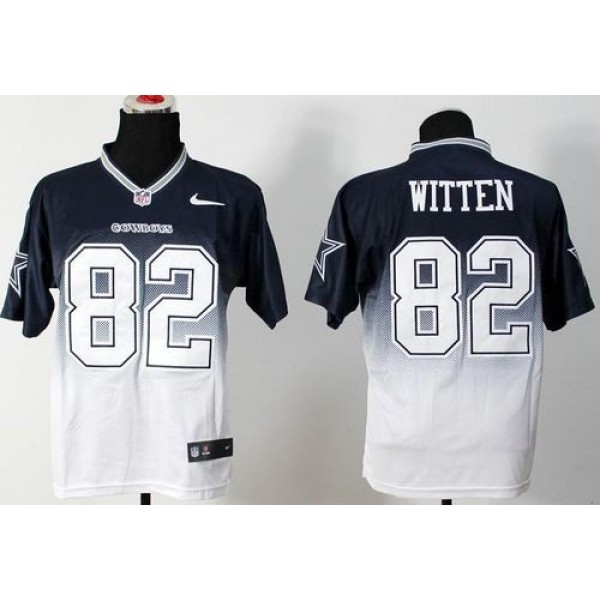Nike Cowboys #82 Jason Witten Navy Blue/White Men's Stitched NFL Elite Fadeaway Fashion Jersey