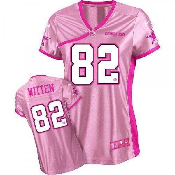 Women's Cowboys #82 Jason Witten Pink Be Luv'd Stitched NFL Elite Jersey