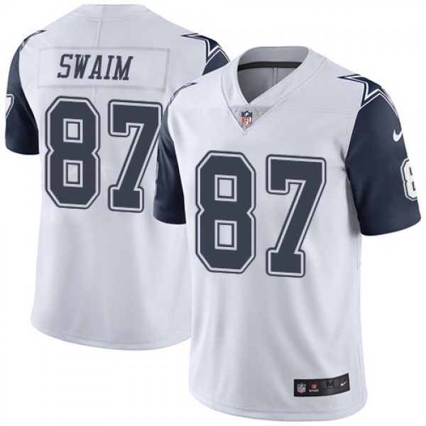 Nike Cowboys #87 Geoff Swaim White Men's Stitched NFL Limited Rush Jersey