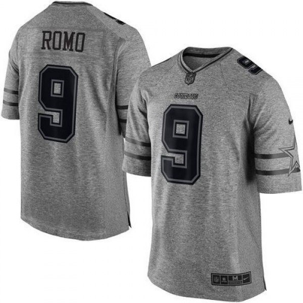 Nike Cowboys #9 Tony Romo Gray Men's Stitched NFL Limited Gridiron Gray Jersey