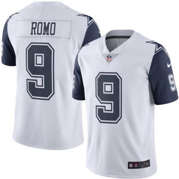 Nike Cowboys #9 Tony Romo White Men's Stitched NFL Limited Rush Jersey