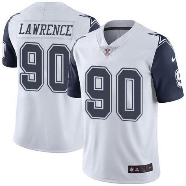 Nike Cowboys #90 Demarcus Lawrence White Men's Stitched NFL Limited Rush Jersey