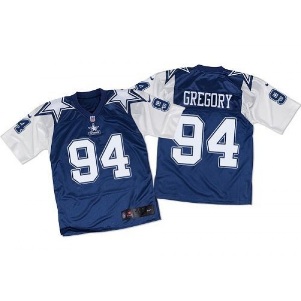 Nike Cowboys #94 Randy Gregory Navy Blue/White Throwback Men's Stitched NFL Elite Jersey