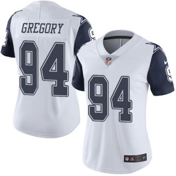 Women's Cowboys #94 Randy Gregory White Stitched NFL Limited Rush Jersey