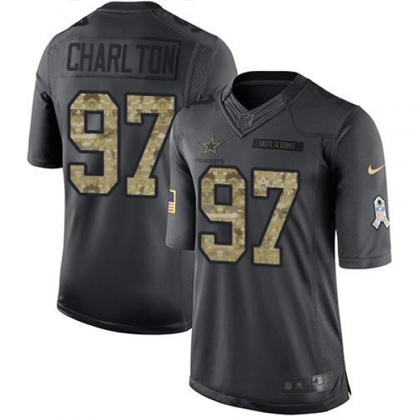 Nike Cowboys #97 Taco Charlton Black Men's Stitched NFL Limited 2016 Salute To Service Jersey