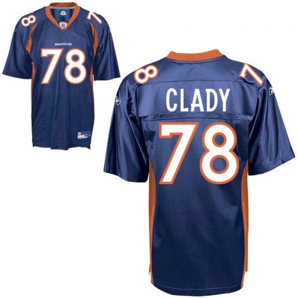 Broncos #78 Ryan Clady Blue Stitched NFL Jersey