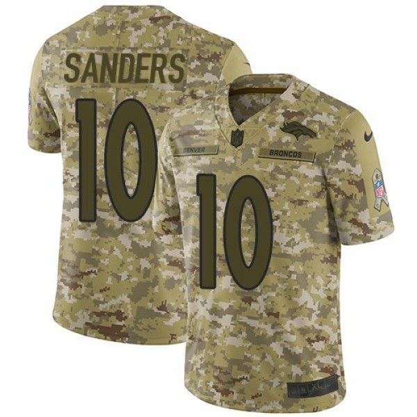 Nike Broncos #10 Emmanuel Sanders Camo Men's Stitched NFL Limited 2018 Salute To Service Jersey