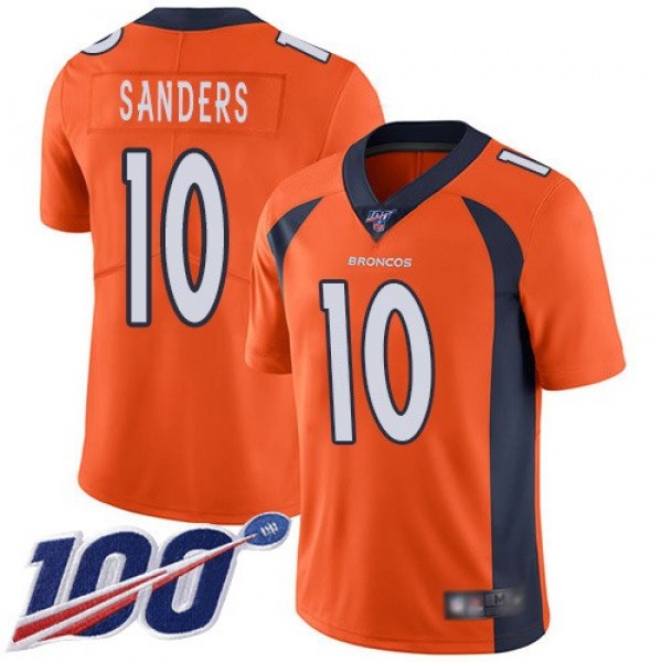 Nike Broncos #10 Emmanuel Sanders Orange Men's Stitched NFL 100th Season Vapor Limited Jersey