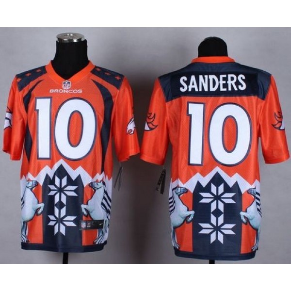 Nike Broncos #10 Emmanuel Sanders Orange Men's Stitched NFL Elite Noble Fashion Jersey