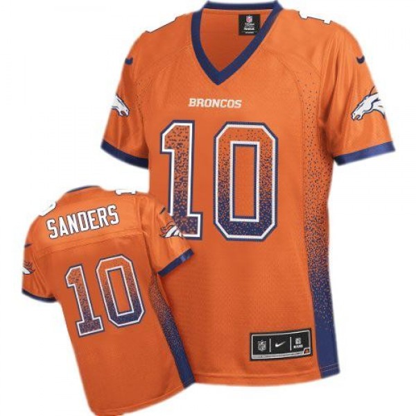 Women's Broncos #10 Emmanuel Sanders Orange Team Color Stitched NFL Elite Drift Jersey