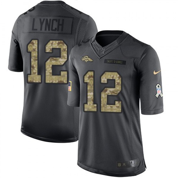 Nike Broncos #12 Paxton Lynch Black Men's Stitched NFL Limited 2016 Salute to Service Jersey