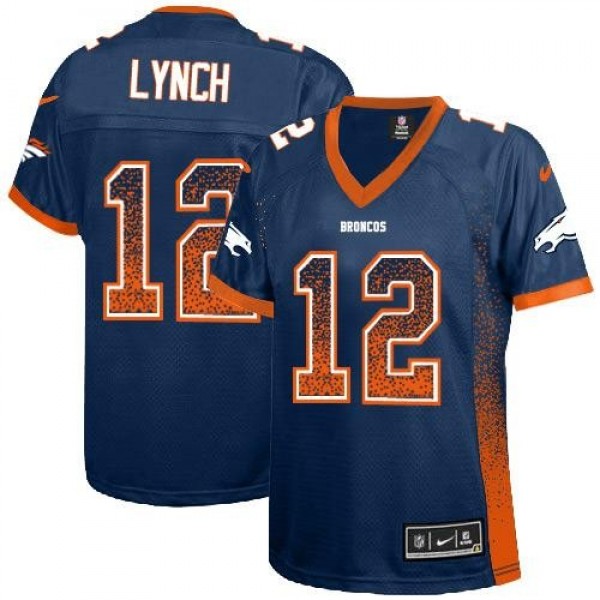 Women's Broncos #12 Paxton Lynch Blue Alternate Stitched NFL Elite Drift Jersey