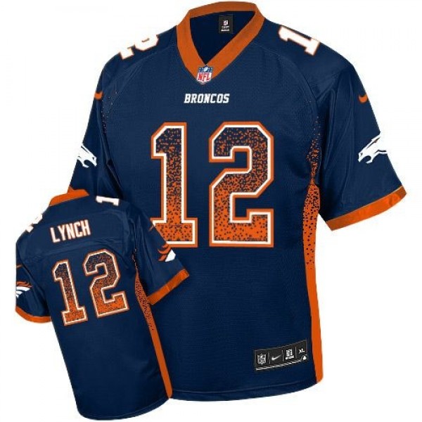 Nike Broncos #12 Paxton Lynch Navy Blue Alternate Men's Stitched NFL Elite Drift Fashion Jersey