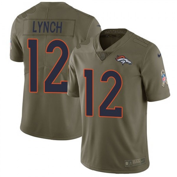Nike Broncos #12 Paxton Lynch Olive Men's Stitched NFL Limited 2017 Salute to Service Jersey