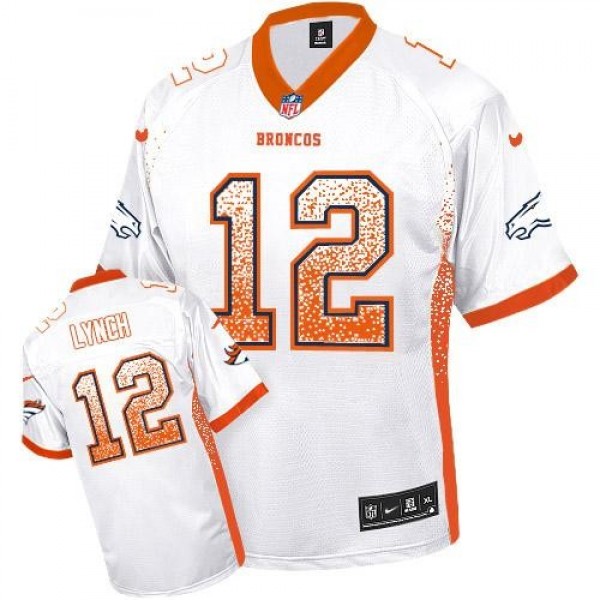 Nike Broncos #12 Paxton Lynch White Men's Stitched NFL Elite Drift Fashion Jersey