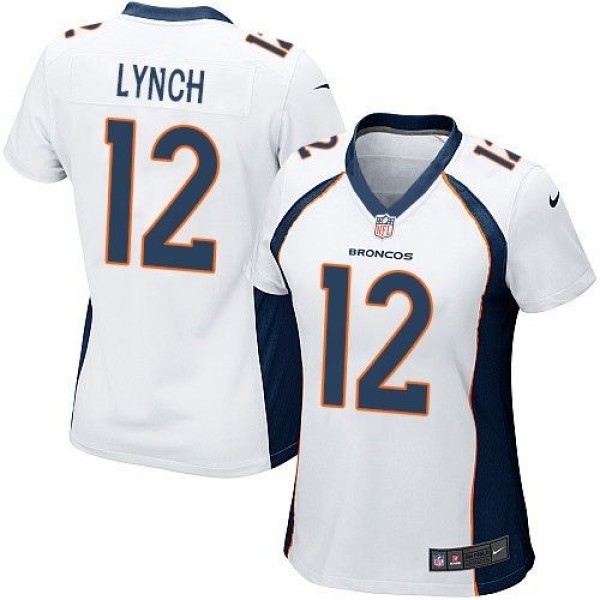 Women's Broncos #12 Paxton Lynch White Stitched NFL New Elite Jersey