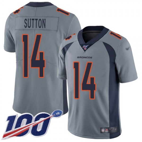 Nike Broncos #14 Courtland Sutton Gray Men's Stitched NFL Limited Inverted Legend 100th Season Jersey