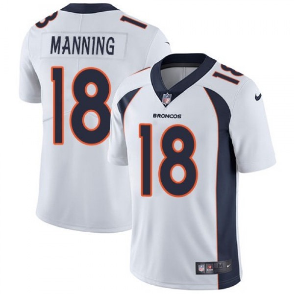 Nike Broncos #18 Peyton Manning White Men's Stitched NFL Vapor Untouchable Limited Jersey