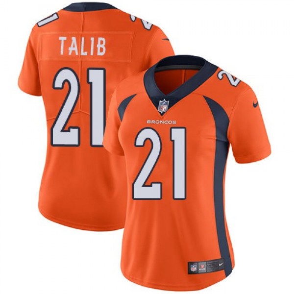 Women's Broncos #21 Aqib Talib Orange Team Color Stitched NFL Vapor Untouchable Limited Jersey