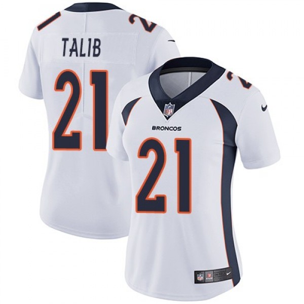 Women's Broncos #21 Aqib Talib White Stitched NFL Vapor Untouchable Limited Jersey