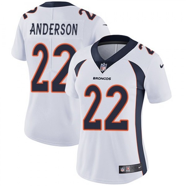 Women's Broncos #22 C.J. Anderson White Stitched NFL Vapor Untouchable Limited Jersey