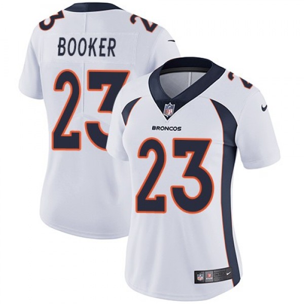Women's Broncos #23 Devontae Booker White Stitched NFL Vapor Untouchable Limited Jersey