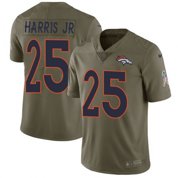 Nike Broncos #25 Chris Harris Jr Olive Men's Stitched NFL Limited 2017 Salute to Service Jersey