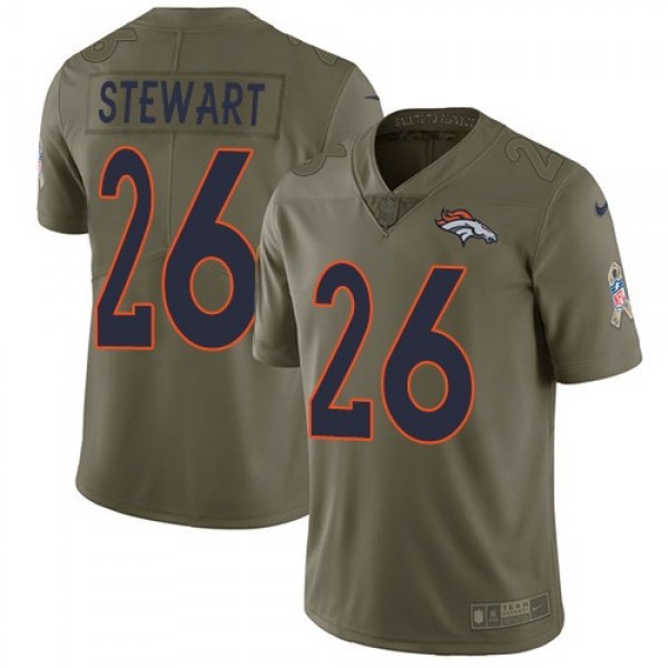 Nike Broncos #26 Darian Stewart Olive Men's Stitched NFL Limited 2017 Salute to Service Jersey