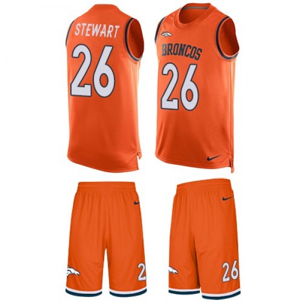 Nike Broncos #26 Darian Stewart Orange Team Color Men's Stitched NFL Limited Tank Top Suit Jersey