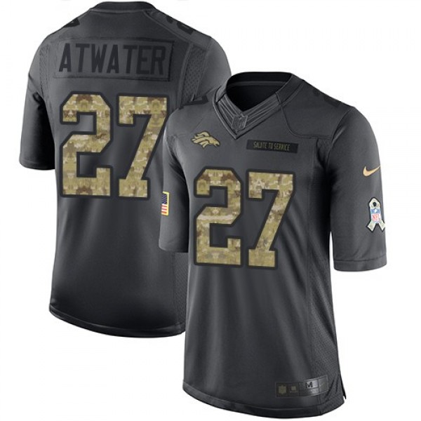 Nike Broncos #27 Steve Atwater Black Men's Stitched NFL Limited 2016 Salute to Service Jersey