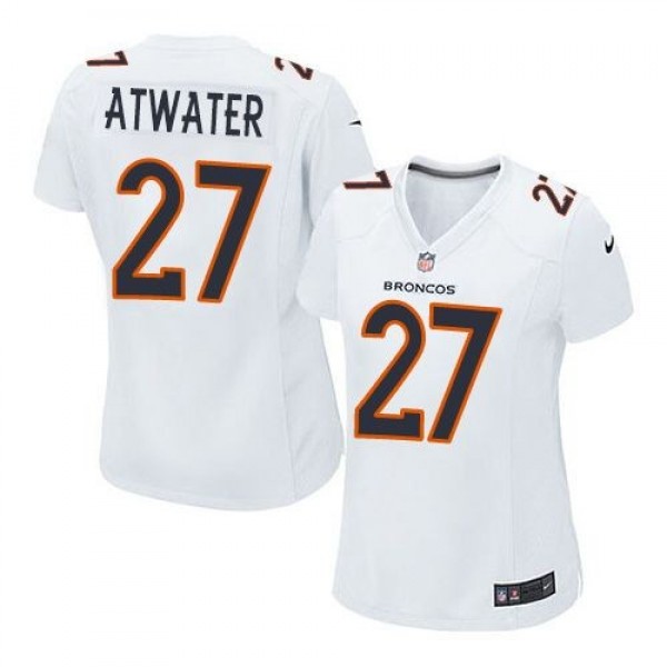 Women's Broncos #27 Steve Atwater White Stitched NFL Game Event Jersey
