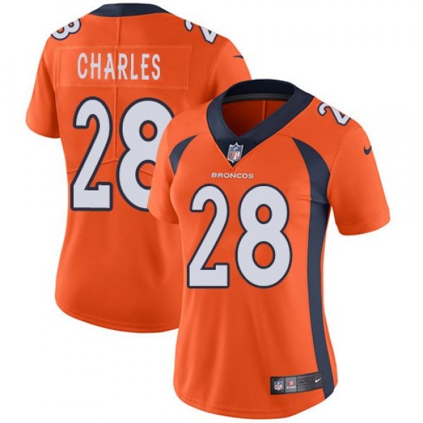 Women's Broncos #28 Jamaal Charles Orange Team Color Stitched NFL Vapor Untouchable Limited Jersey