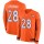 Nike Broncos #28 Royce Freeman Orange Team Color Men's Stitched NFL Limited Therma Long Sleeve Jersey